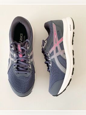 ▪️Asics Gel Contend 8 Gray Pink Athletic Shoes ~ 7.5 wide